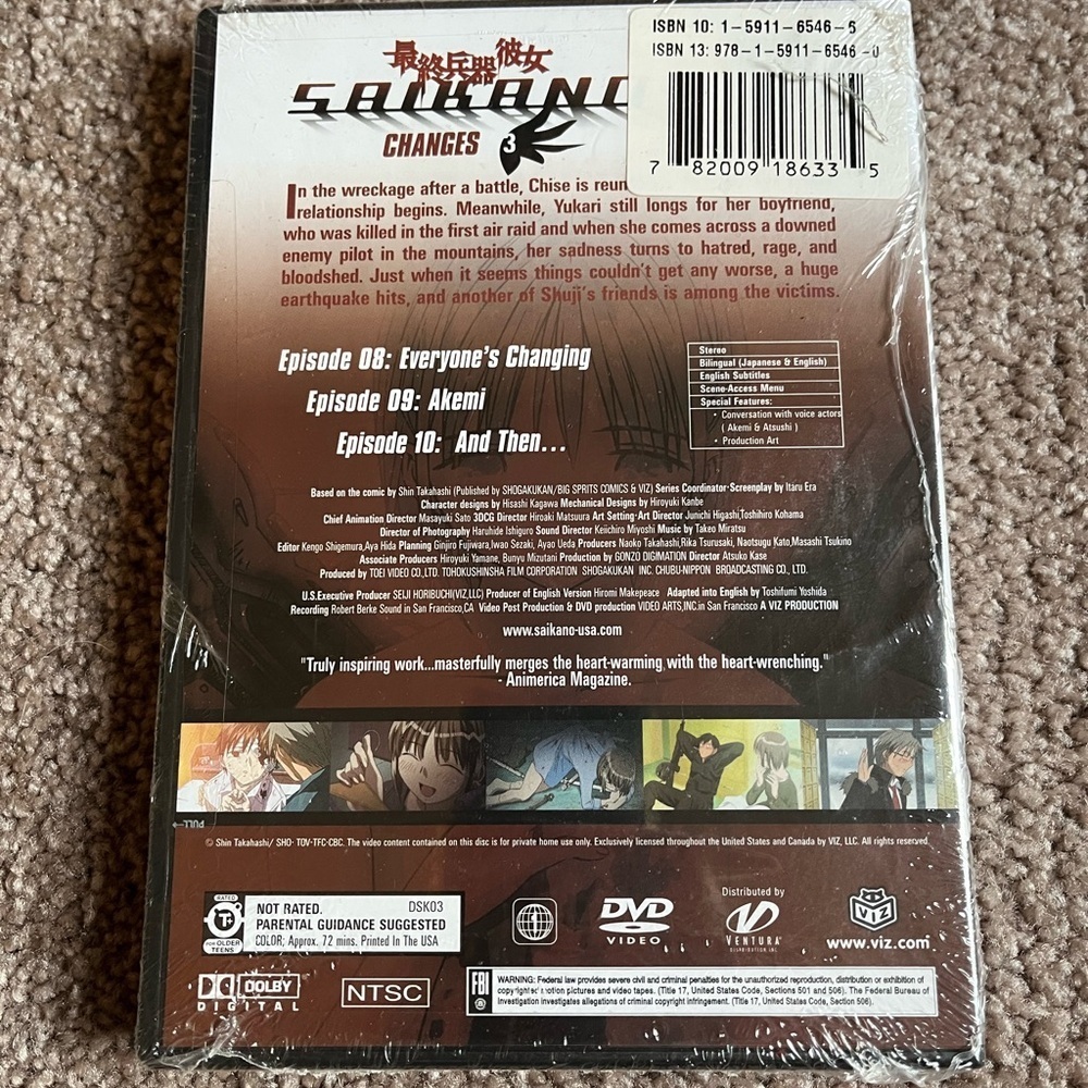 Anime Saikano Volume 3 DVD SEALED - Picture 2 of 3